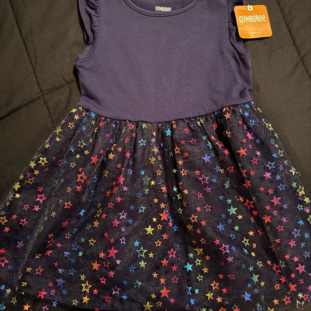 Gymboree Blue Pink Flutter Sleeve Sundress